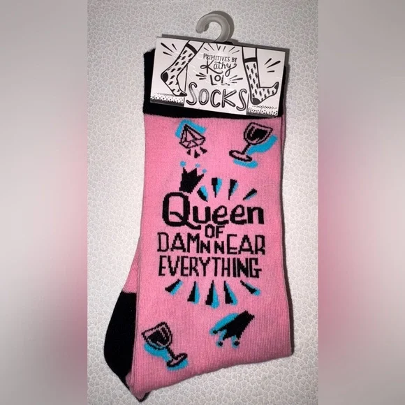 Primitives by Kathy Pink and Black Casual Socks - Picture 2 of 4